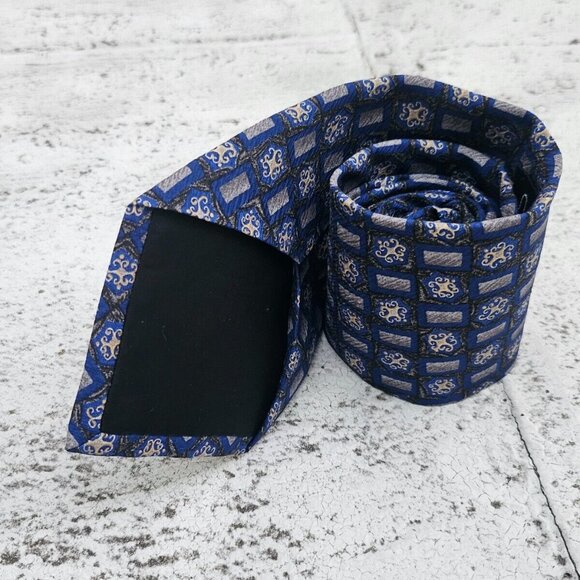 Geoffrey Beene Men Tie Multi Color Necktie100% Silk Classic Tie Made in USA - Picture 10 of 10